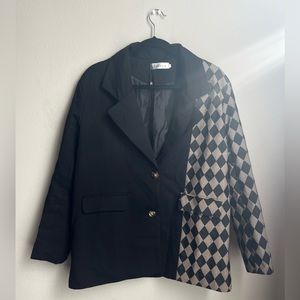 Men’s black and brown style blazer